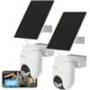 EZVIZ 2K⁺ Kit da 2, Telecamera WiFi Esterno Senza Fili con Pannelli Solari | 360° Pan/Tilt, Modalità AOV, Rilevamento Umano/Veicolo, Tracciamento Automatico, Visione Notturna a Colori, 5200mAh