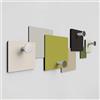 Giallobus - Appendiabiti da parete 4Me - 01 - Tacto - Legno Mdf + Alluminio - 60L x 25l cm - 02 - M - Attaccapanni da Muro con 4 Ganci in Alluminio e Legno