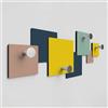 Giallobus - Appendiabiti da parete 4Me - 01 - Tacto - Legno Mdf + Alluminio - 60L x 25l cm - 05 - M - Attaccapanni da Muro con 4 Ganci in Alluminio e Legno