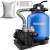 MONZANA Filtro Acqua per Piscina 13.200 L/h | Fino a 30.000L, Vetro Filtrante Incl., Valvola a 7 Vie, Adattatore 2in1, Pompa di Filtraggio, 400W, Filtri Piscine
