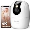 Imou 8MP Telecamera WiFi Interno con One-Touch Chiamata, Telecamera Interna | 2,4/5g, Notifiche Real-Time, Crociera Automatica, Rilevamento AI Umano/Animali, Visione Notturna a Colori, Modalità Privata