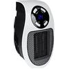 Güde Termoventilatore a presa GSH 500 K mini (230 V, 500 W di potenza di riscaldamento, portata della ventola di 28,46 m³/h, elemento riscaldante in ceramica PTC, spina di rete girevole a 90°