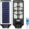 BAKAJI Lampione Stradale Led Esterno 120W Crepuscolare con Pannello Solare Luce Bianco 8000K Ultra-Luminoso Dimmerabile 1200LM Faro Faretto da Parete con Sensore Movimento PIR Telecomando Timer IP65