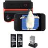 KanDao Fotocamera 3D, fotocamera digitale istantanea 3D, fotocamera stereoscopica a 180 gradi, videocamera 3D per VR con touch screen da 2,54 pollici, QooCam EGO, nero, kit da viaggio
