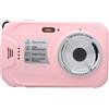 Plyisty Fotocamera Digitale Impermeabile 64MP con Messa a Fuoco (PINK) | Videocamera Digitale 4K 64MP Subacquea con Flash, Sensore CMOS, per Snorkeling, surf.