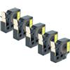 vhbw 5x Cassetta nastro sostituisce Dymo 18433 | per etichettatrice 5,5m x 19 mm nero su giallo, vinile