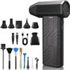 CUBTEM Aria Compressa Elettrico, Luce LED, 3 Velocità 8000 mAh Batteria | 110000 RPM, Ricarica USB, Riutilizzabile, Soffiatore per la Pulizia di Computer, Divani, Tastiere e Automobili