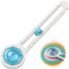 Zynqo Taglierina circolare per carta, 8-32 cm, girevole a 360°, regolabile, per cerchi precisi, fai da te, per biglietti, carta fotografica, scrapbooking, scrapbooking, artigianato, ufficio, scuola