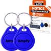 Ampfy Set di 2 cavi RFID 13,56 MHz | Chip UID MODIFICABILE CUID | PROGRAMMABILE ANDROID MCT | COMPATIBILE VIGIK UNIVERSALE & CP7 CP5 EP7 HP7 | 9 COLORI | PASSO OVUNQUE IMMOBILE LETTORE RFID NFC TAG ecc