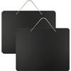 Rjayaa Lavagna da appendere per parete, 25 x 20 cm, lavagna da appendere per esterni, lavagna a doppio lato, nera, per recinzioni