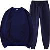 Generisch Tuta sportiva da uomo con scollo rotondo, felpa senza cappuccio, casual, da jogging, tinta unita, per il tempo libero, morbida, comoda, abbigliamento sportivo, pantaloni e maglioni