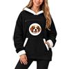 Flamyrellv Felpa Donna Uomo con Cappuccio e Tasca Rotonda in Pelliccia Bianca Porta Cane, Apertura per la Testa, Rosso, Felpe Autunno Inverno per Animali Domestici, Regalo di Natale per gli Amanti dei Cani