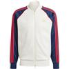 Adidas Felpa Acetato Zip IY9859 Panna Blu Rosso Panna Blu Rosso/XS