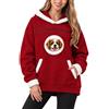Flamyrellv Felpa Donna Uomo con Cappuccio e Tasca Rotonda in Pelliccia Bianca Porta Cane, Apertura per la Testa, Rosso, Felpe Autunno Inverno per Animali Domestici, Regalo di Natale per gli Amanti dei Cani