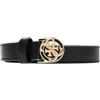 GUESS Cintura Donna con Logo 4G in Ecopelle Nera 2 cm | Fibbia in Metallo Dorato, Larghezza 2 cm, Modello BW9469P6320, Logo 4G Rotondo, Donna