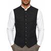 Bauzuoyo Gilet tradizionale da uomo per Oktoberfest, con colletto alto, senza maniche, per feste di birra, matrimoni, feste, elegante gilet vintage per sposi, costume bavarese
