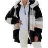 Generic Giacca invernale da donna con cappuccio, ampia, maniche lunghe e cerniera. | Giacchina Nera Donna Scontatissimi Autunnali Pesanti Nere Navy Doppio Cadenti Ricamati Redingote Imbottite
