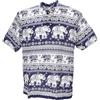 GURU SHOP Camicia da yoga, camicia thailandia con elefante, comoda camicia da uomo, sintetica