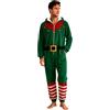 Generico Tuta Uomo Cappuccio Stampa Fiocco Polsini Costinati Gamba Regolare | Vita Elasticizzata Con Jumpsuit, Completo Festivo, Stile Regalo Onesie, Set Invernale, Per Cene Di Dicembre in Famiglia