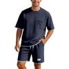 Generico 2026 Waffle Completo Estivo Uomo 2 Pezzi - Tuta Uomo Estiva Casual per Spiaggia Completi da Ginnastica T Shirt Manica Corta + Pantaloncini Set Leggera Tute Sportivi Magliette S-4XL