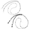 WLLHYF Cinturino per occhiale da donna, 2 pezzi con perline, catene per occhi da sole, cordino intorno al collo, nero e bianco, taglia unica