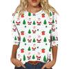 Generico Maglione Natalizio Donna - Felpe Stampa Natalizia Maglia Rossa Pullover Top Senza Cappuccio Natale Sweatshirt Natalizi Manica Lunga Invernale Girocollo Oversize Regalo Divertente