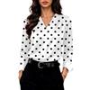 Zeagoo Camicia Donna in Raso Scollo a V Maniche Lunghe Elegante Seta Bluse | Camicetta da Lavoro in Raso | Camicia con Bottoni | Top in Raso | Camicia in Raso e Seta | Bluse a Tinta Unita | S-XXL