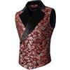 Foweknow Giubbotto da uomo vittoriano steampunk gotico giubbotto da abito da sposa slim fit abito costume tradizionale moderno classico senza maniche con scollo a V gilet da uomo