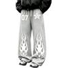 MOIYIBA Pantaloni da Jogging gotici da Uomo Pantalone a Gamba Larga con Stampa Spine Pantaloni della Tuta da Streetwear Larghi e Comodi in Stile Punk Y2K con Coulisse