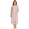 RONGTAI Camicie da notte da donna a mezza manica con cerniera camicia da notte comoda vestaglia da notte stampata alla moda con tasche