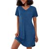 Marvmys Camicia da Notte Donna Cotone Manica Lunghe per Casa Casuale