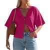 GRECERELLE Cardigan estivo da donna, leggero, a maniche corte, con scollo a V, bolero, casual, coprispalle lavorato a maglia, con bottoni, per donne UK