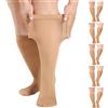 Aaronano Calzini alti al ginocchio da donna, in nylon 40D, 5 paia | Gambaletti da donna con vestibilità larga, comodi, elastici, morbidi, neri, taglia XL-4XL