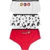United Labels Miraculous Panty - Slip da bambina Ladybug per bambini, biancheria intima, rosso/bianco/grigio, confezione da 3 pezzi