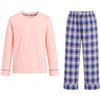 JinBei Pigiama Ragazza Ragazzo Cotone Lungo Pigiami con Tasche, 8-16 Anni | Due Pezzi, Maglietta a Maniche Lunghe e Pantaloni a Quadretti, Gola Rotonda Tops, Cintura Elastica, Dormire, Casa, Natale