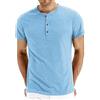 Hisir Camicia Henley Uomo Estate Classica Cotone Manica Corta Button Down Camicia Casual Uomo Camicie