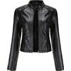 KHIRVWL Giacca in Pelle Donna Nera Trapuntata Giubbotto Biker Giubbotto Moto Vera Pelle Bomber Donna Giacca Pelle Moto Donna Invernale Offerta Donna Giubbino Ecopelle Donna Giacca Autunno Giacca