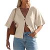 GRECERELLE Cardigan estivo da donna, leggero, a maniche corte, con scollo a V, bolero, casual, coprispalle lavorato a maglia, con bottoni, per donne UK