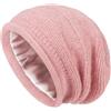Creekstone Berretto Donna Foderato in Raso, Cappelli Invernali di Lana | Berretto in lana con fodera in raso per capelli protezione, caldo cappello invernale foderato in seta, beanie slouchy donna