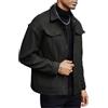 QUNERY Giacca Camicia Uomo Cappotto di Lana Giacche con Bottoni | Cappotto di lana di Mezza Stagione, Giacche Corto Autunnale/Invernale, con Risvolto, Comoda, Tinta Unita