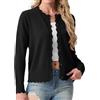 GRECERELLE Cardigan da donna lavorato a maglia girocollo leggero cardigan | Cardigan a maniche lunghe da donna con bottoni smerlati coprispalle maglione per abito estivo da sera matrimonio