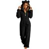 Surttan Pigiama Intero Donna Animali, Bello Orso Flanella Con Cappuccio, Onesies | Pigiama Lungo, Costume con Motivi Animali, Autunno-Inverno, Caldo, Morbido, Abbigliamento da Notte, Pigiami con Cappuccio