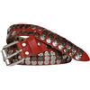 Vanzetti bambini cintura rossa con borchie d' argento, larghezza 3 cm vj050 a6090 - 351 Rosso/Argento 85 cm