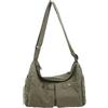 Generico Borsa Messenger Uomo Donna in Tela Resistente con Tasche Bottoni a Pressione Cintura Regolabile e Zip Messenger Bag Vintage Casual Borsa da Lavoro Elegante Tracolla Grande per Ufficio Uscire,,