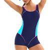 Leaomuny Costume Piscina Donna Pantaloncino Intero Costumi da Bagno Curvy Mare Swimsuit Modellante Swimwear Pancia Contenitivo Sportivo Bikini Acquagym Nuoto Monokini per Allenamento