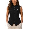 Cexiakong Gilet da donna elegante, per Oktoberfest, senza maniche, colletto alto, gilet in velluto a coste, gilet da lavoro con bottoni e tasche, moda tradizionale bavarese