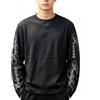 RAOKENSU Maglietta a maniche lunghe da uomo con motivo a nido d'ape, stile vintage, casual, Y2k, gotico, a maniche lunghe, girocollo, leggera, confortevole, taglie grandi, traspirante