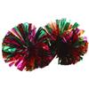 HOMOCONO 2 Pezzi Pompon da Cheerleader Metallici in Plastica | Manico a Doppia Estremità, Finitura Lucida Brillante, per Parate e Allenamento, Effetto Scenico Duraturo