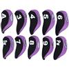 XUXHOU Copritesta per Putter, Morbido Tessuto in Neoprene di Lusso | Confezione da 10 Numerati, Colore Viola, Lavorazione Accurata, Cuciture Rinforzate, Facile Identificazione, per