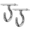ibasenice 2 Pezzi Gancio da Soffitto in Acciaio Inox 304 per Funi Marine | Montaggio a Vite, Struttura a Piastra Occhiello, Argento, per Corde e Cavi, Uso Nautico e Patio